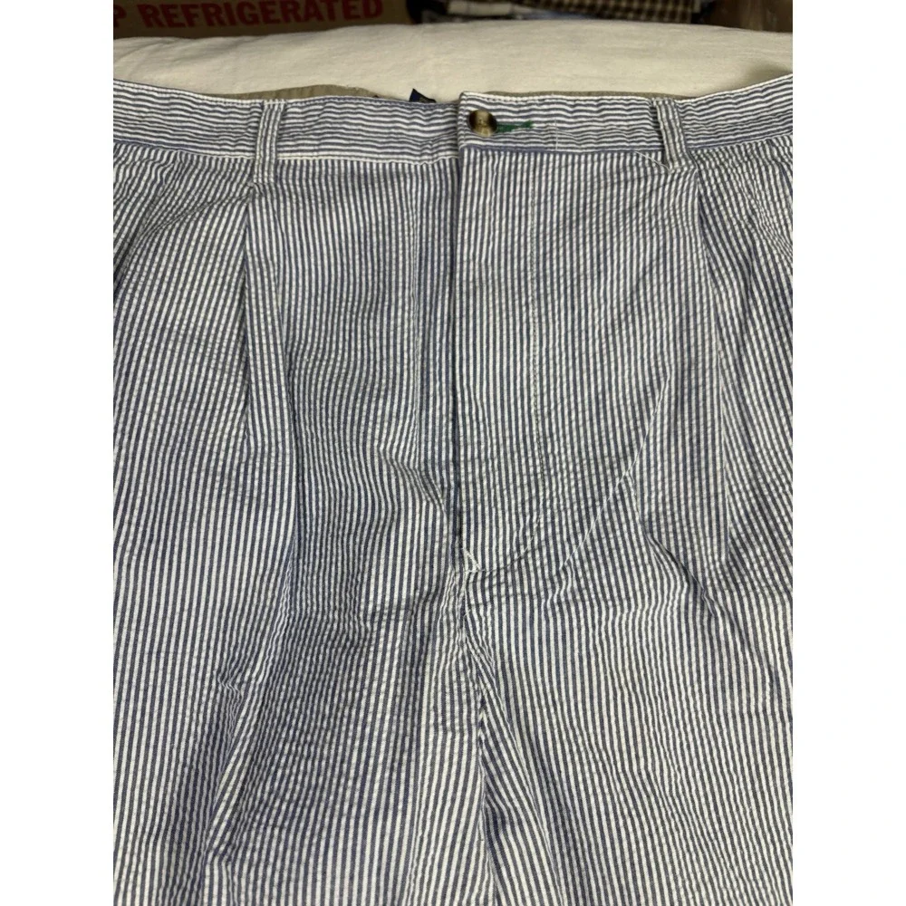 Vintage Tommy Hilfiger Golf Seersucker Pants Mens 34x30Pleated Striped Blue
